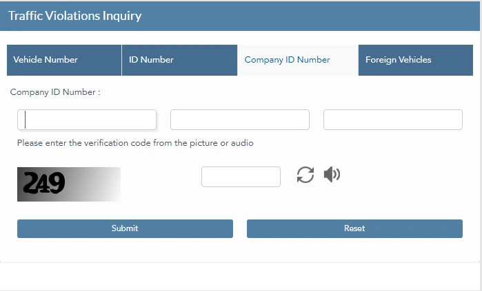 MOI Traffic Fine Check by Company ID