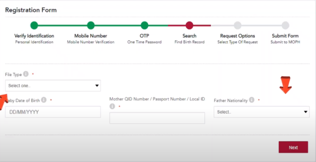 Qatar Birth Certificate Application