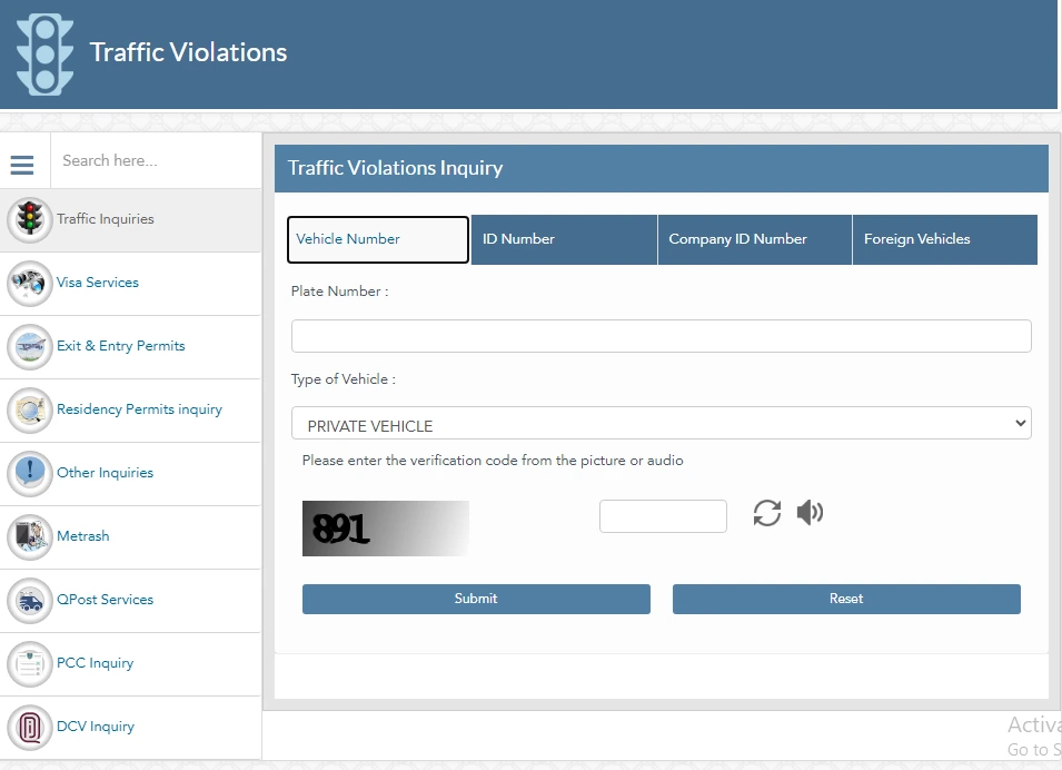 Qatar Traffic Violation